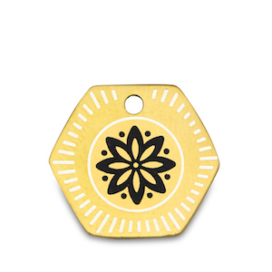 Colgantes Acero Inox flor Dorado