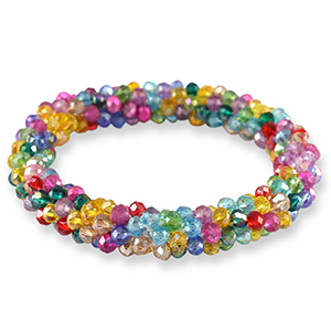 Pulsera con abalorios faceteados Multicolor amarillo-rosa