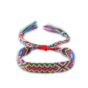 Pulsera tobillera Trendy Verde militar-rosa