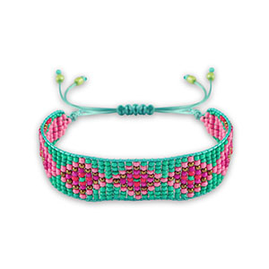 Pulseras Trendy Verde turquesa-rosa