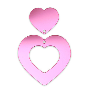 Colgantes llamativos coraz&oacute;n Magenta p&uacute;rpura met&aacute;lico