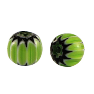 Abalorios Millefiori tubo Verde