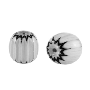 Abalorios Millefiori tubo Gris claro