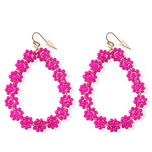 Pendientes faceteados gota Dorado-rosa ne&oacute;n