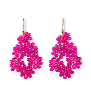 Pendientes faceteados gota Dorado-rosa ne&oacute;n