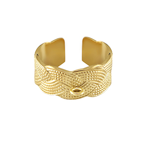 Anillos Acero Inox con anilla Dorado