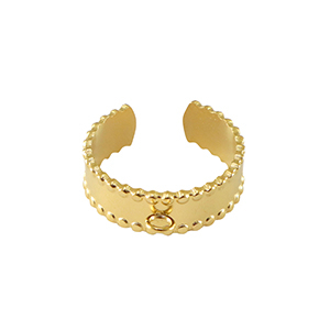 Anillos Acero Inox con anilla Dorado