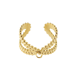 Anillos Acero Inox con anilla Dorado