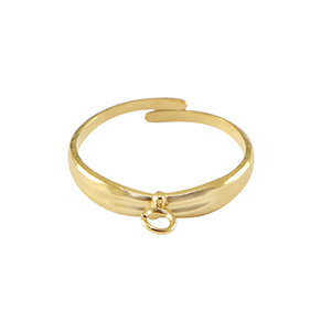 Anillos Acero Inox con anilla Dorado