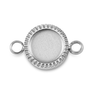 Colgante Piedra de Nacimiento con engaste de acero inoxidable para SS16 base plana Plateado