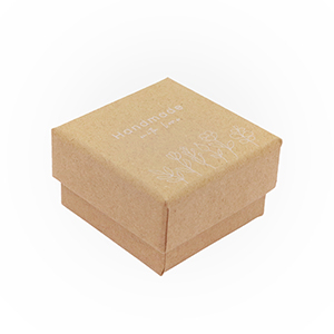 Cajitas de joyer&iacute;a (regalo) "handmade with love" flores Marr&oacute;n claro