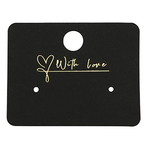 Tarjetas para joyer&iacute;a "with love" Negro