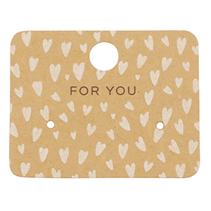 Tarjetas para joyer&iacute;a "for you" Marr&oacute;n claro