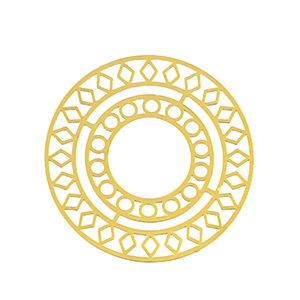 Colgantes Acero Inox bohemios 30mm Dorado