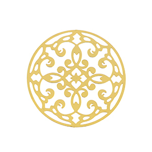 Colgantes Acero Inox bohemios 28mm Dorado