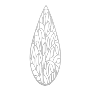 Colgantes Acero Inox bohemios gota Plateado