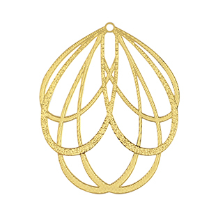 Colgantes Acero Inox bohemios flor Dorado