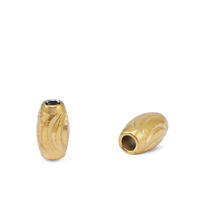 Abalorios Acero Inox 3x5mm Dorado