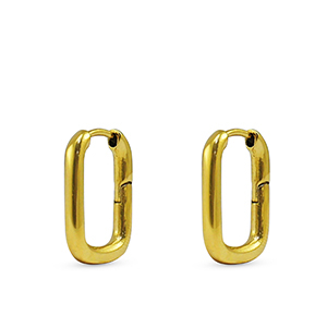 Pendientes Acero Inox ovalado Dorado