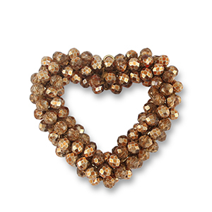 Colgantes faceteados coraz&oacute;n marr&oacute;n cobrizo