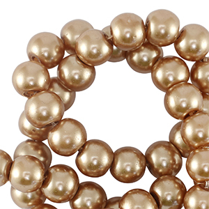 Perlas de cristal 8mm Taupe marr&oacute;n