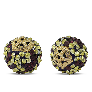 Abalorios bohemios P&uacute;rpura oscuro-dorado