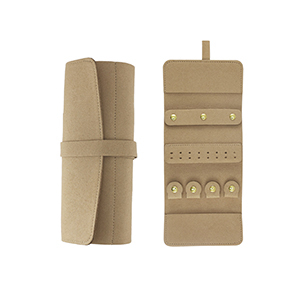 Estuche de joyas para viaje peque&ntilde;o gris pardo