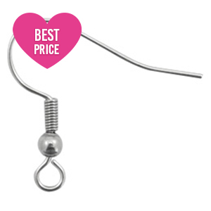 Fornituras Acero Inox pendientes de gancho Plateado vieja