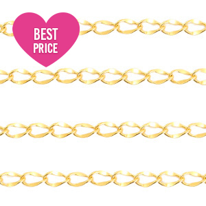 Fornituras Acero Inox cadena jasseron Dorado