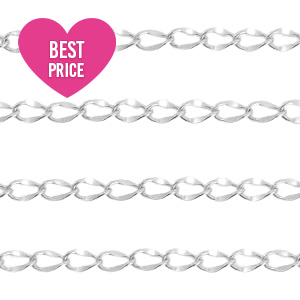 Fornituras Acero Inox cadena jasseron Plateado