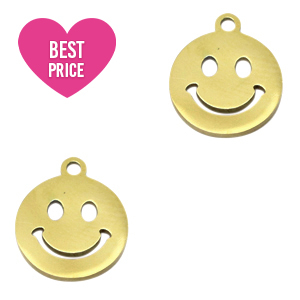 Colgantes acero inox smiley Dorado