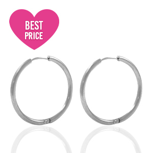 Pendientes Acero Inox criolla 20mm Plateado