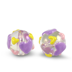 Abalorios acr&iacute;licos puntos Transparente morado