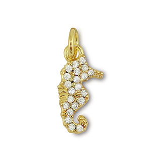 Metal TQ lat&oacute;n colgante caballo de mar Dorado