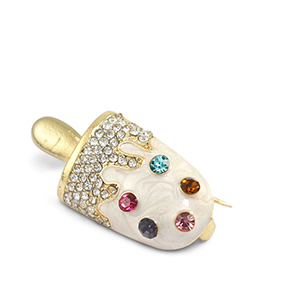 Broches paleta de hielo Blanco perla-multicolore-dorado