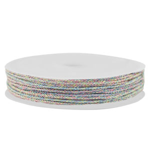 Hilo macram&eacute; trenzado 1mm Multicolor met&aacute;lico