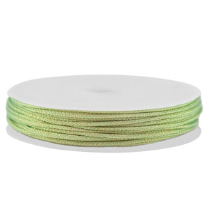 Hilo macram&eacute; trenzado 1mm Verde claro-dorado met&aacute;lico