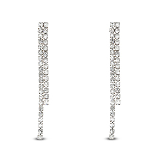 Pendientes Acero Inox con strass irregular Plateado
