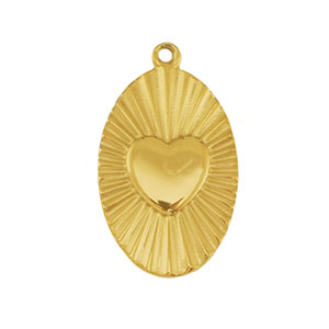 Colgantes Acero Inox coraz&oacute;n Dorado
