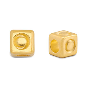 Abalorios letras met&aacute;licos DQ O Dorado (sin n&iacute;quel)