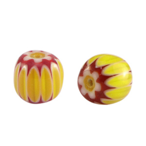 Abalorios Millefiori tubo Naranja claro-rojo