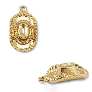 Colgantes met&aacute;licos sombrero vaquero Dorado