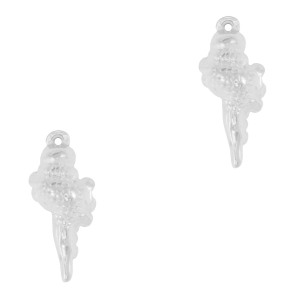 Colgantes Acero Inox concha Plateado