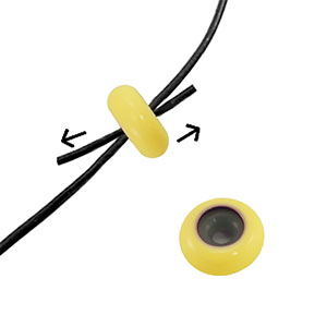 Abalorios de cierre deslizante esmalte 10x4mm Amarillo