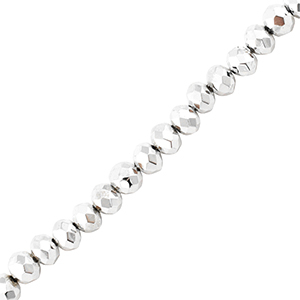 Abalorios faceteados disco 4x3mm Plata met&aacute;lico