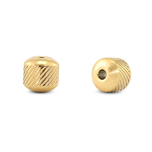 Abalorios de acero inox 8mm Dorado