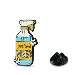 Pins "Positive vibes" Amarillo-azul-blanco