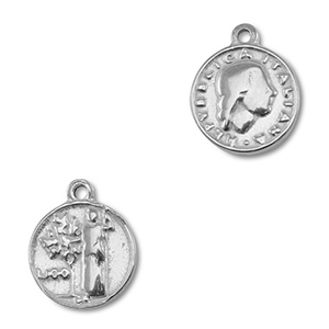 Colgantes Acero Inox moneda Plateado