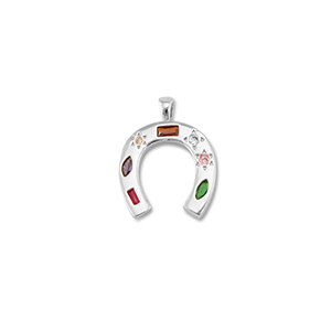 Metal TQ lat&oacute;n colgante herradura Plata