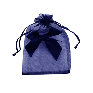 Bolso de organza con lazo Azul oscuro